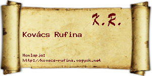 Kovács Rufina névjegykártya